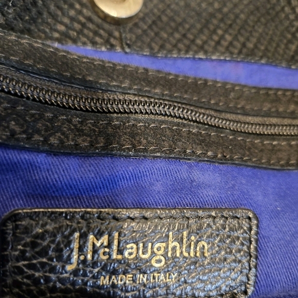 J. McLaughlin Black Python Print Embossed Leather Carryall/Tote Bag Ret.$398 - Picture 8 of 15